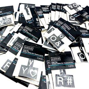 ArtMinds Chalk Tiles Lot of 83 Packs 3pc Each Crafting Letters Mixed Art